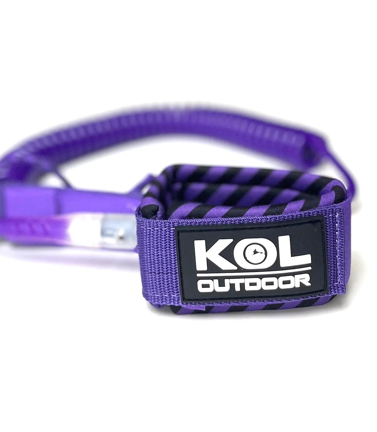 Leash SUP Paddle Cheville Sécurité 3m Spiralé Stand Up Paddle Board Violet 3/3