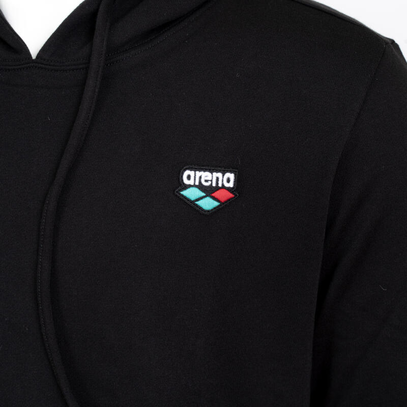 MEN BEDGE LOGO PULLOVER HOODIE - BLACK