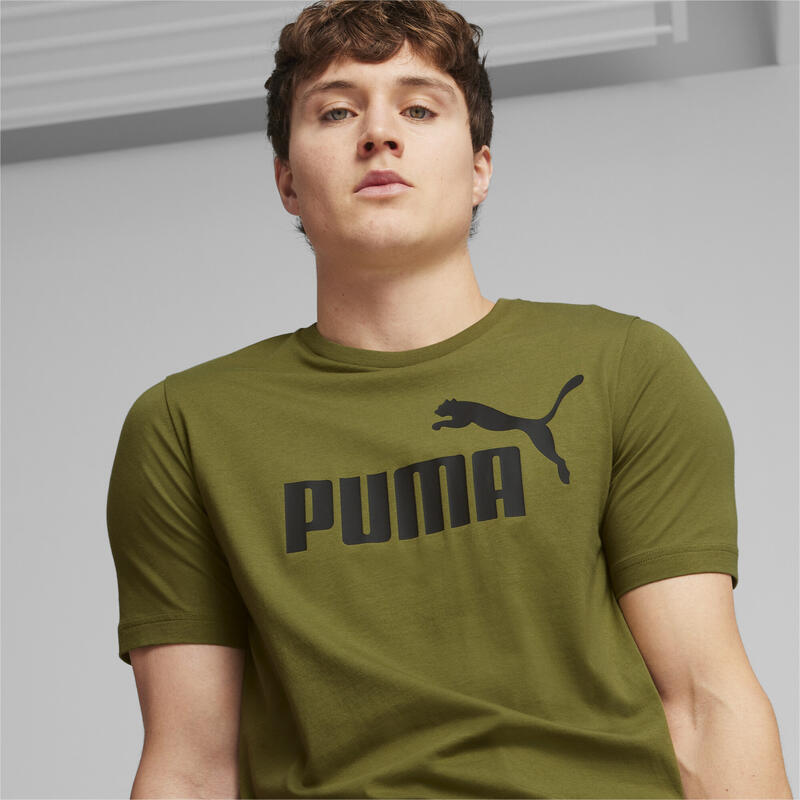 T-shirt con logo Essentials uomo PUMA Olive Green