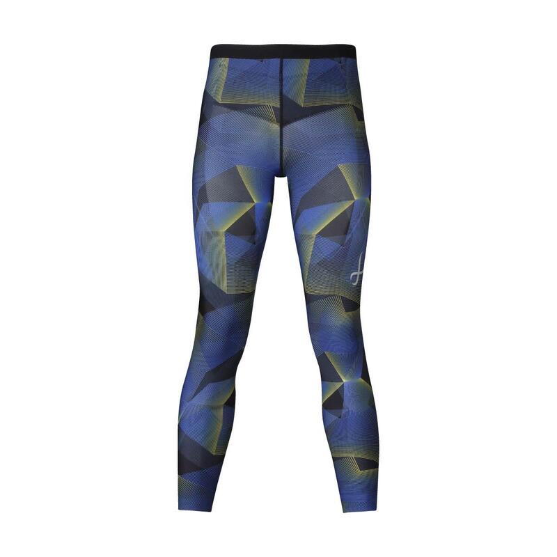 ZZO699 Men's Sports Tight - Blue Geometry Print