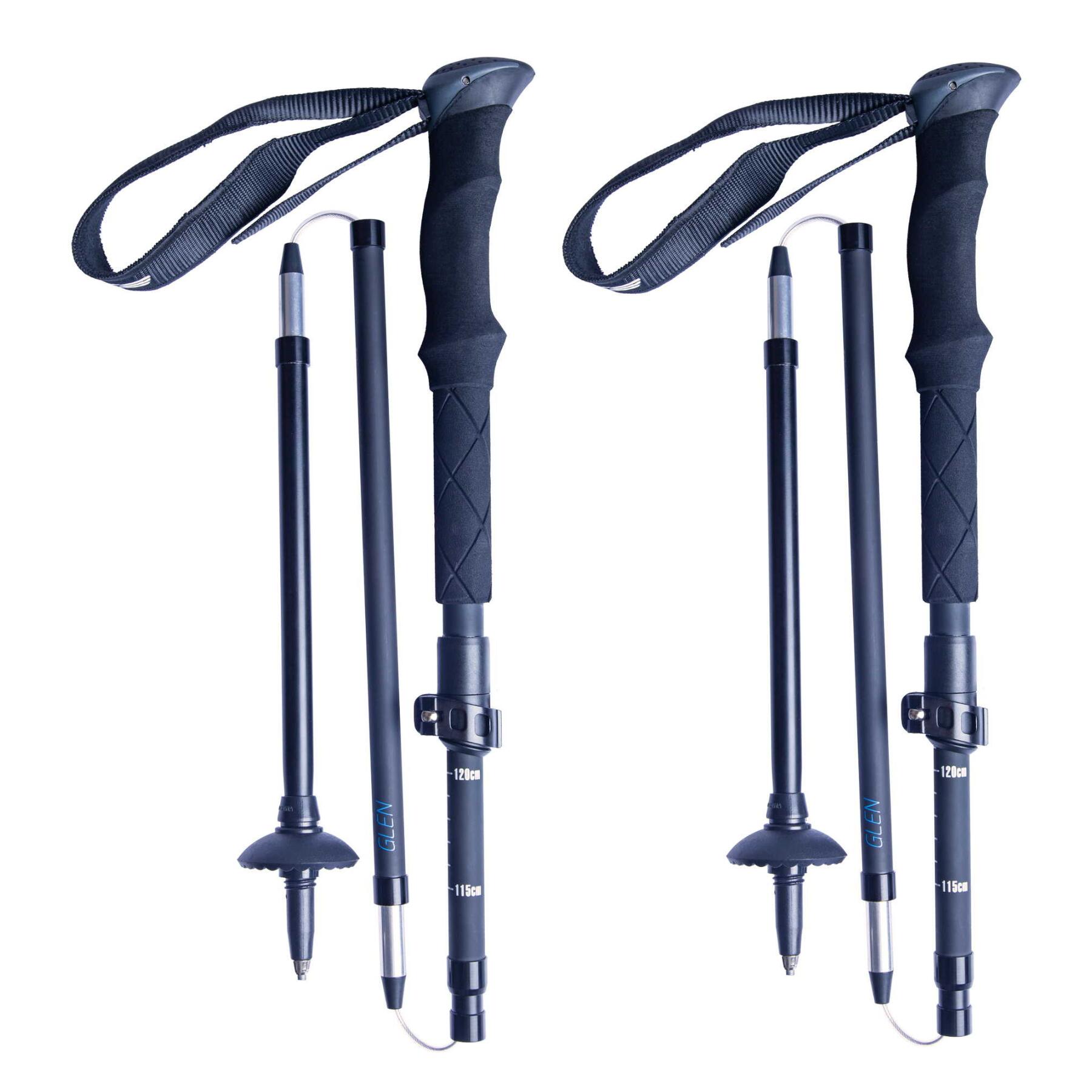 Exel - Batons De Trail Glen 100% Carbone Et Aluminium - Bâton De Randonnée - Bleu|noir - Taille Unique - Decathlon