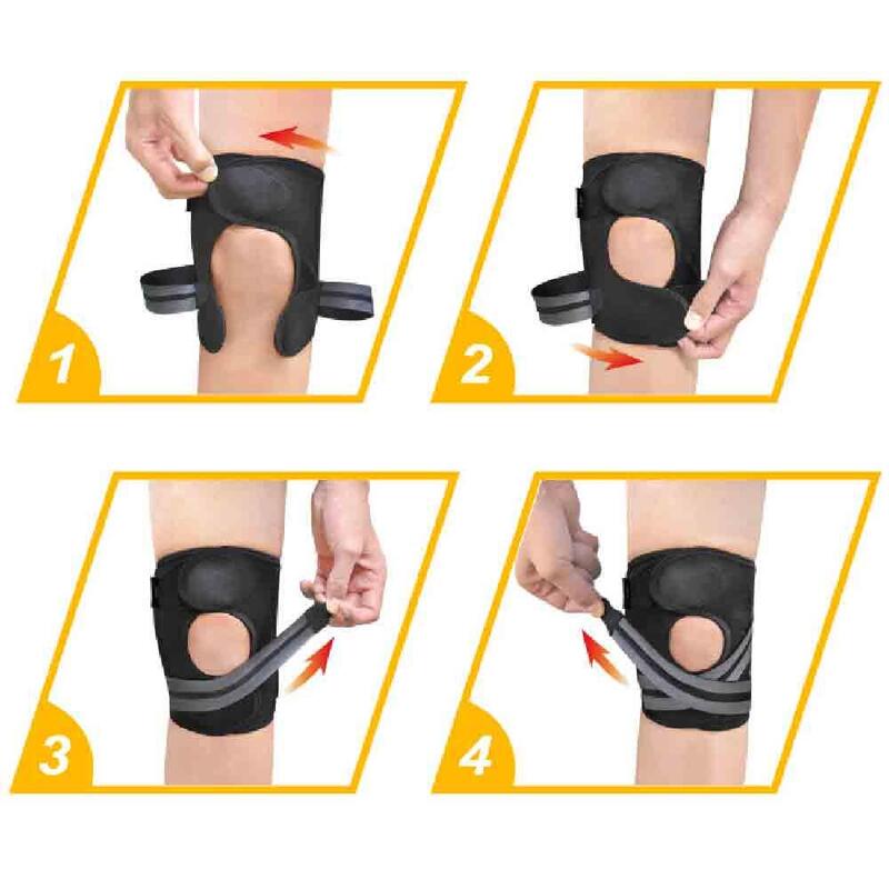 360 Adjustable Knee Support-Patella straps - Black