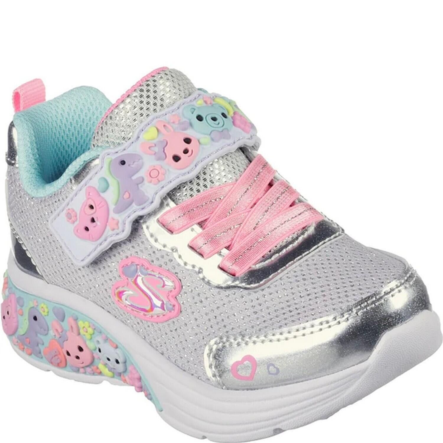 SKECHERS Girls My Dreamers Trainers (Silver/Multicoloured)