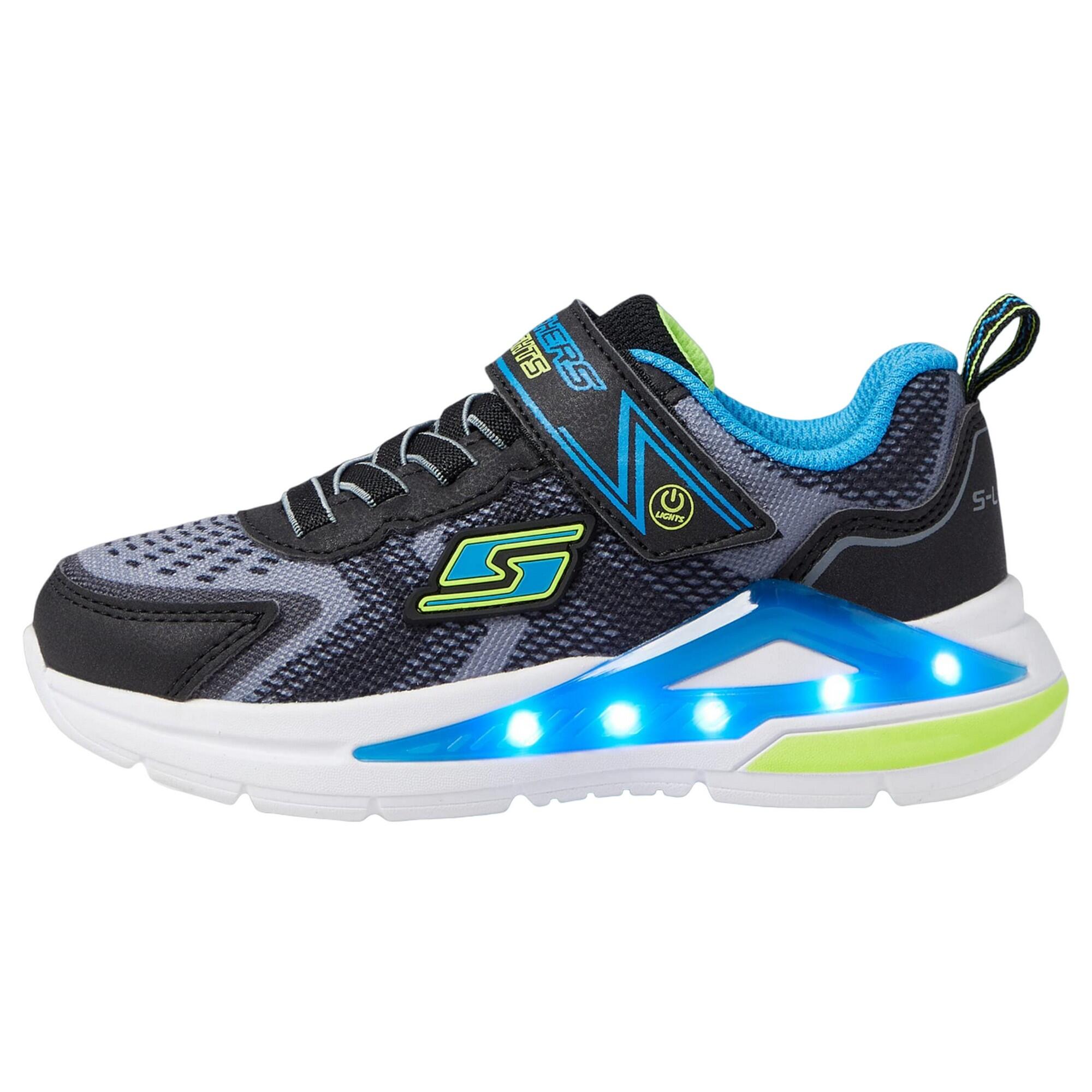 Boys S Lights TriNamics Trainers (Black/Yellow/Blue) 3/5