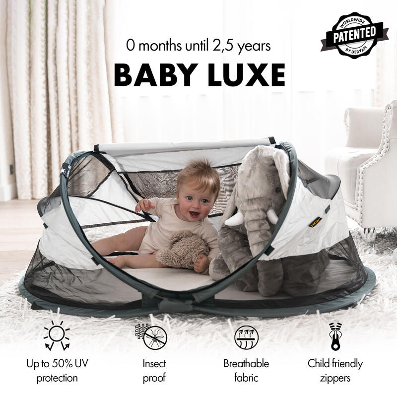 Baby Luxe Campingbedje - Inclusief zelfopblaasbare matras - Crème