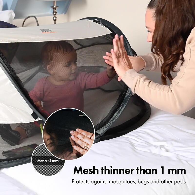 Pătuț Călătorie Multifuncțional Baby Luxe cu saltea autogonflabilă - Bej