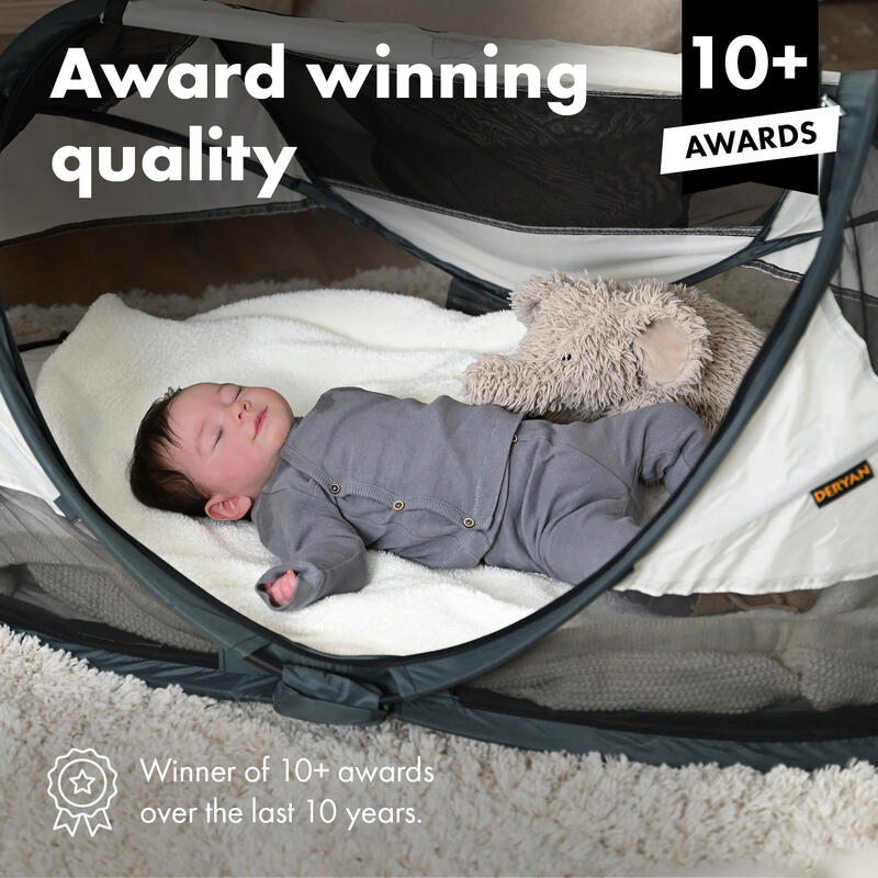 Pătuț Călătorie Multifuncțional Baby Luxe cu saltea autogonflabilă - Bej