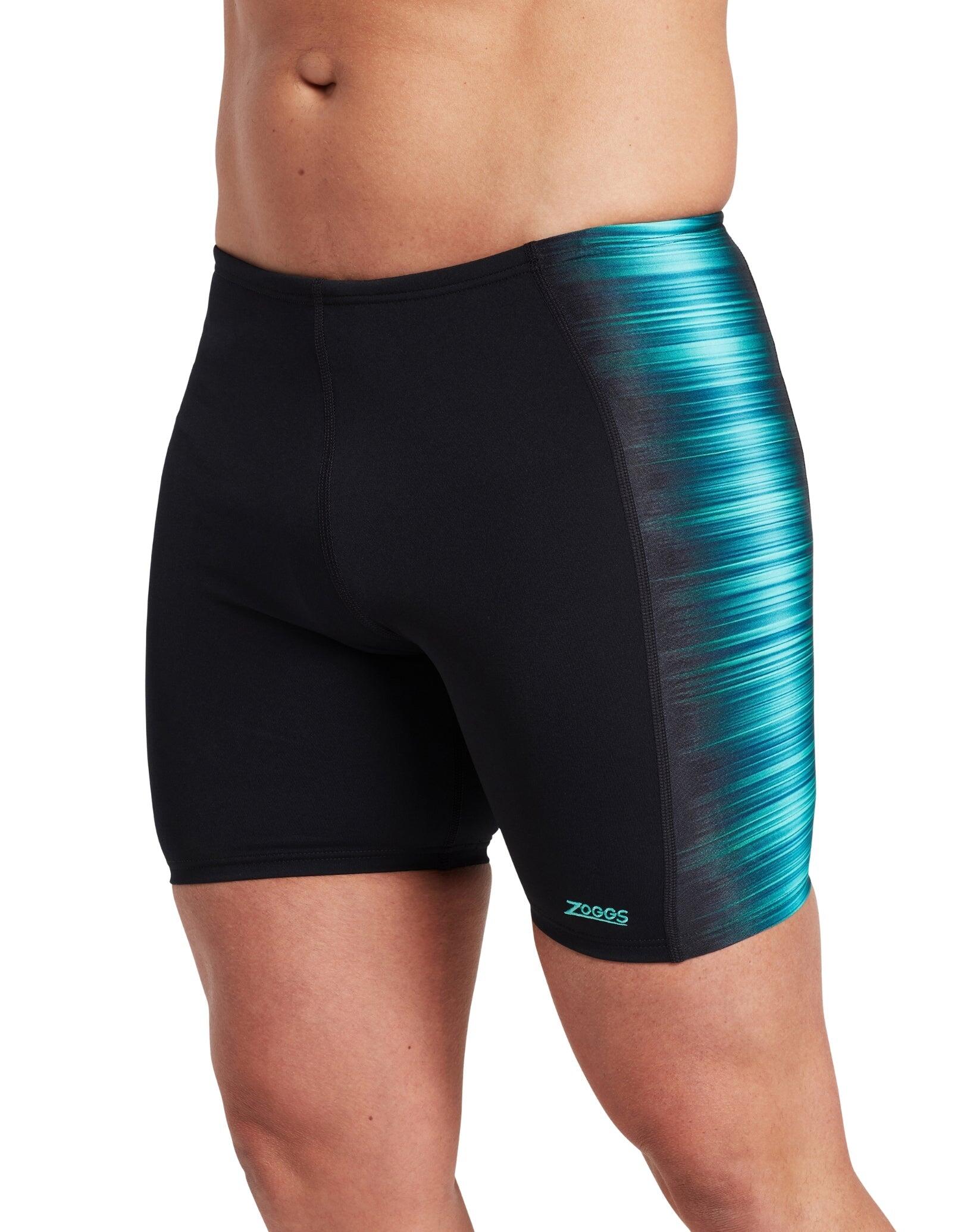 Zoggs Pipeline Panelled Mid Swim Jammer - Black/Blues 3/5