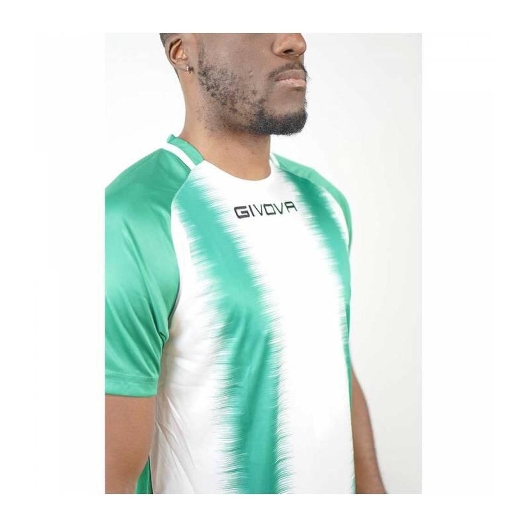 Tricou sport Givova Stripe Verde-alb Verde