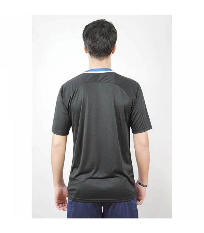 Sport-T-shirt Givova gestreept - zwart en koningsblauw 3/3