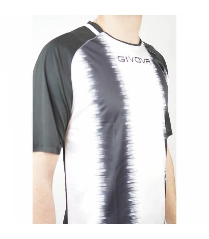 Sport-T-shirt Givova Streep Zwart-wit Zwart 2/3