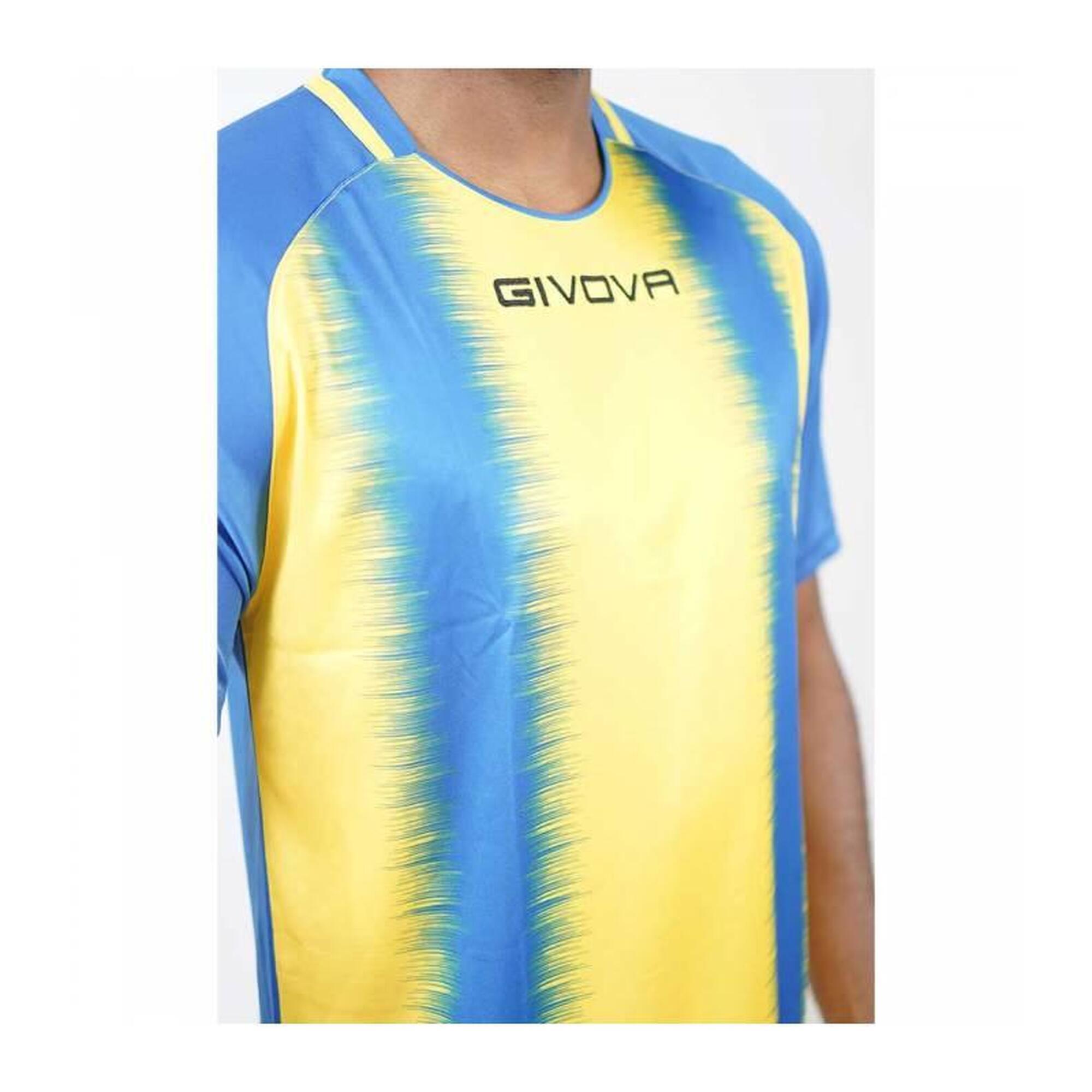 Tricou sport Givova Stripe Royal-galben Albastru