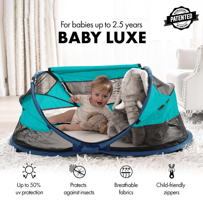 Baby Luxe Campingbett - Inklusive selbstaufblasender Matratze - Ozean