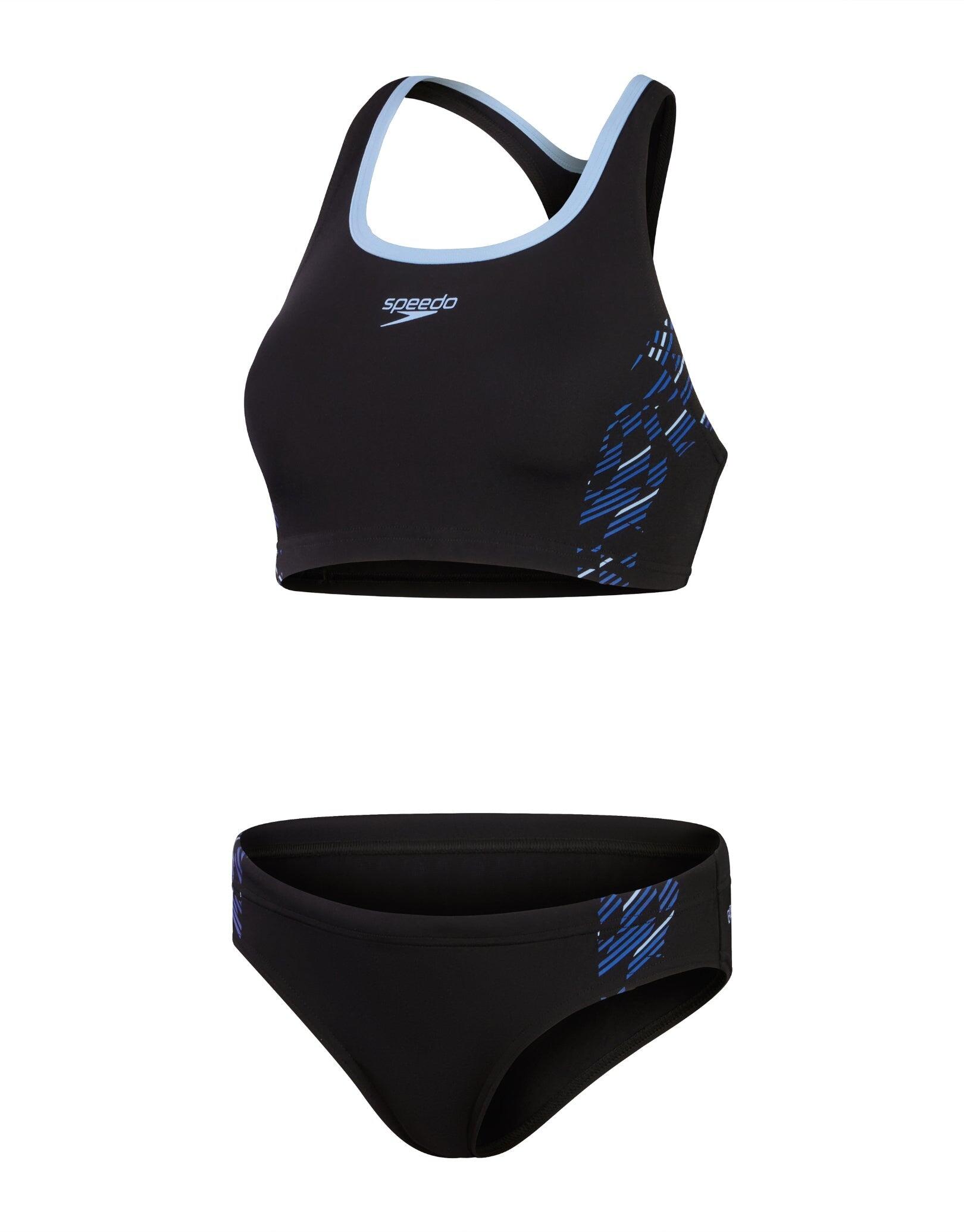 Speedo Placement 2-delige zwembikini - Zwart / Blauw - Maat 30 4/7