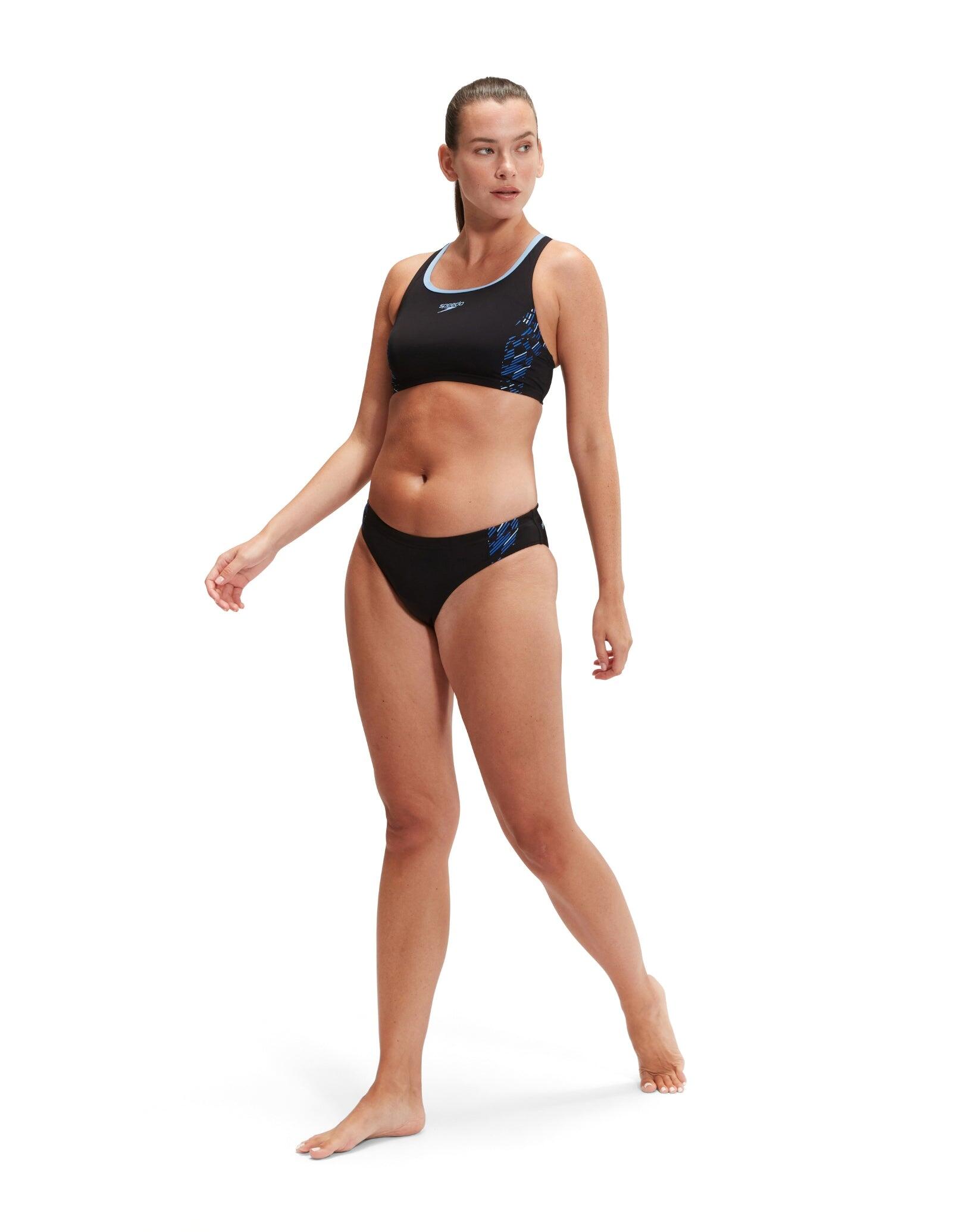Speedo Placement 2-delige zwembikini - Zwart / Blauw - Maat 30 3/7