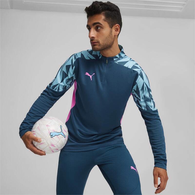 Veste de football à 1/4 zip individualFINAL PUMA Ocean Tropic Bright Aqua Blue