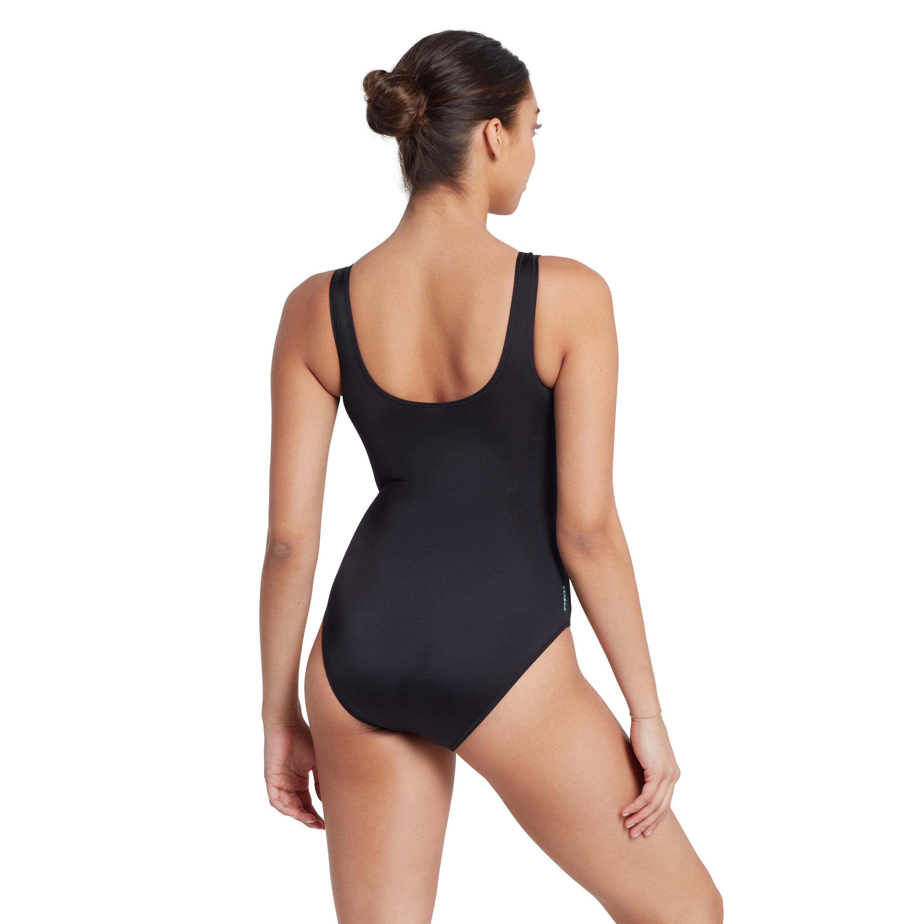 Zoggs Shimmer Scoopback Swimsuit - Black/White 2/5