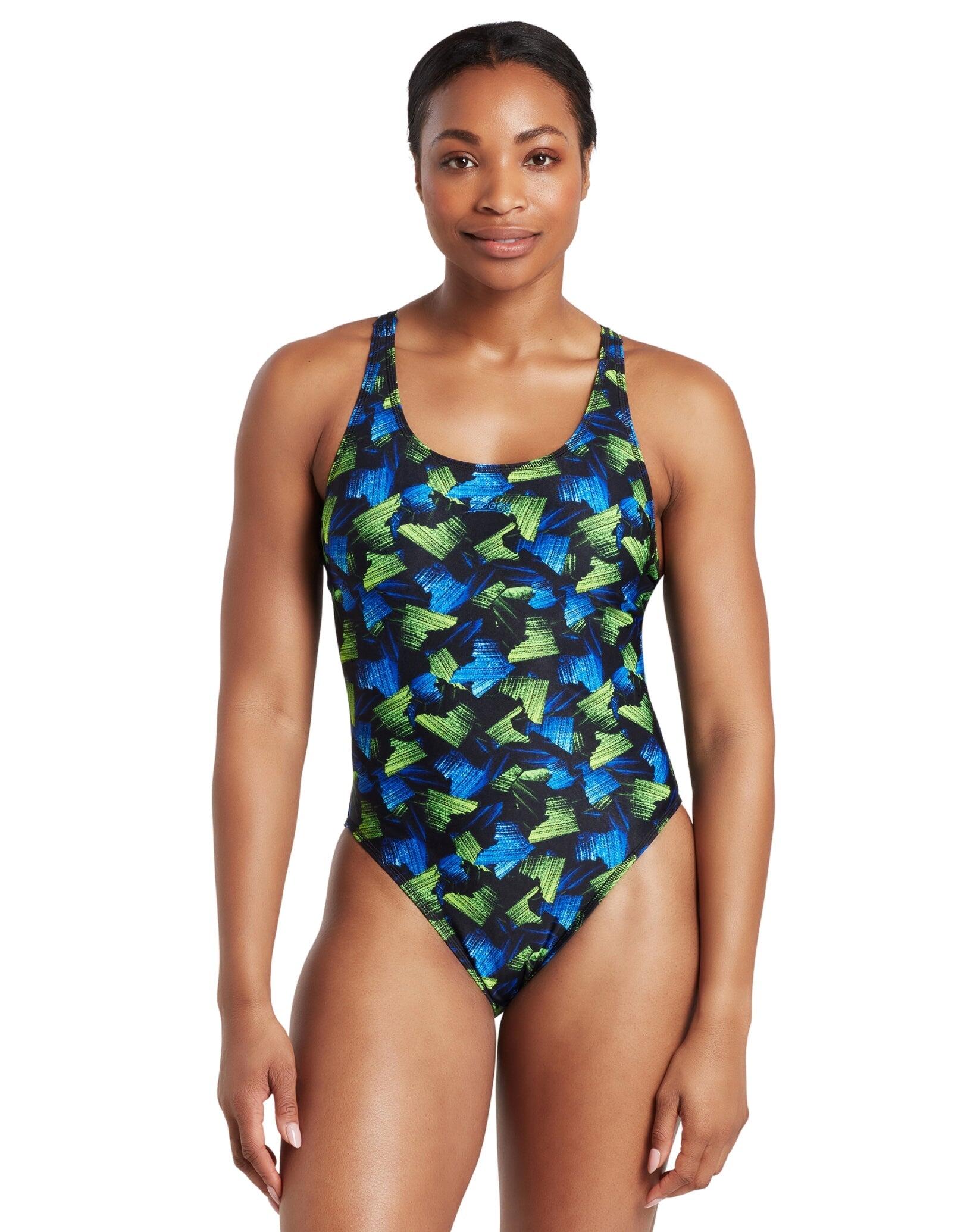 ZOGGS Zoggs Swell Masterback Swimsuit - Black/Green