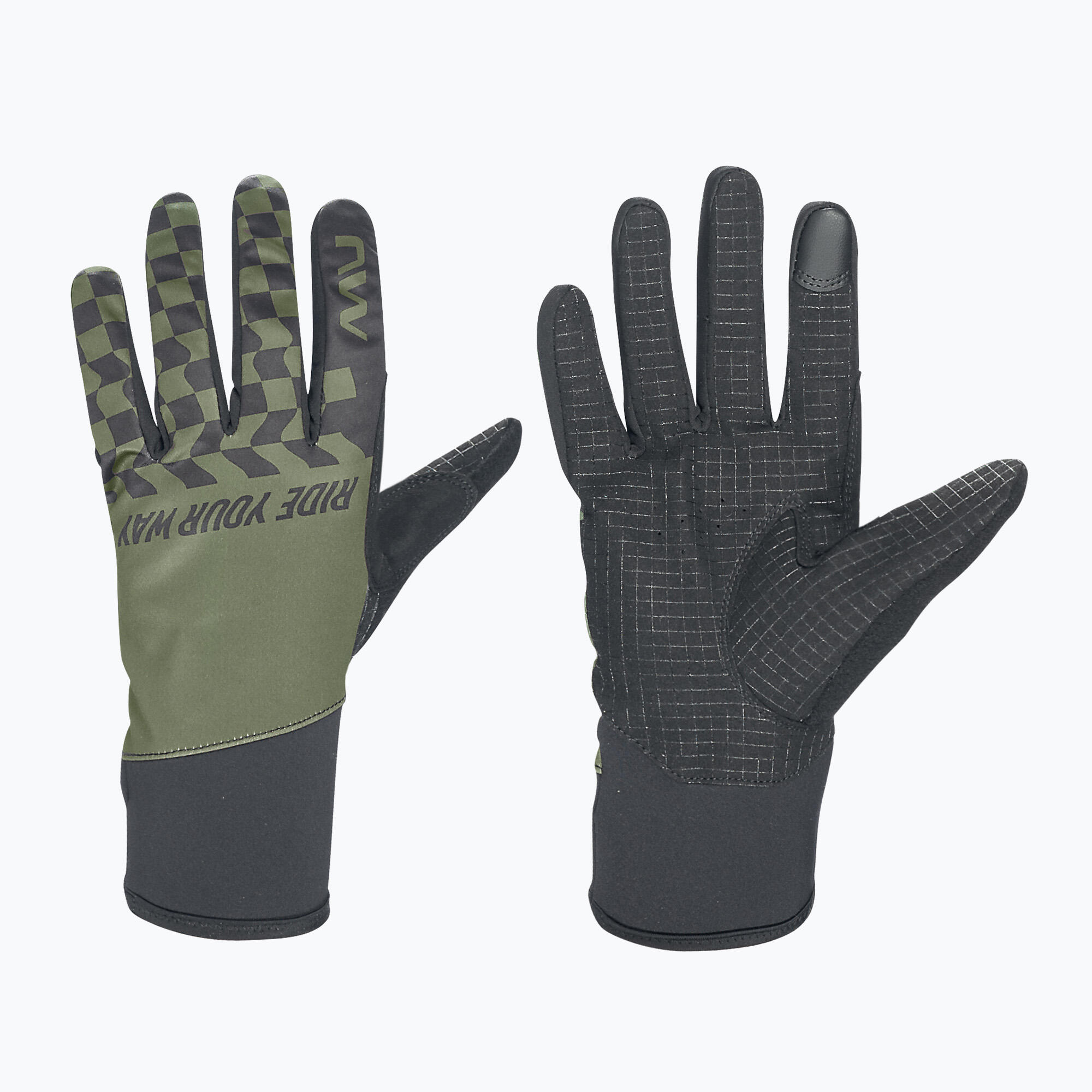 Northwave Guantes Largos Winter Active Negro/Verde 2/2