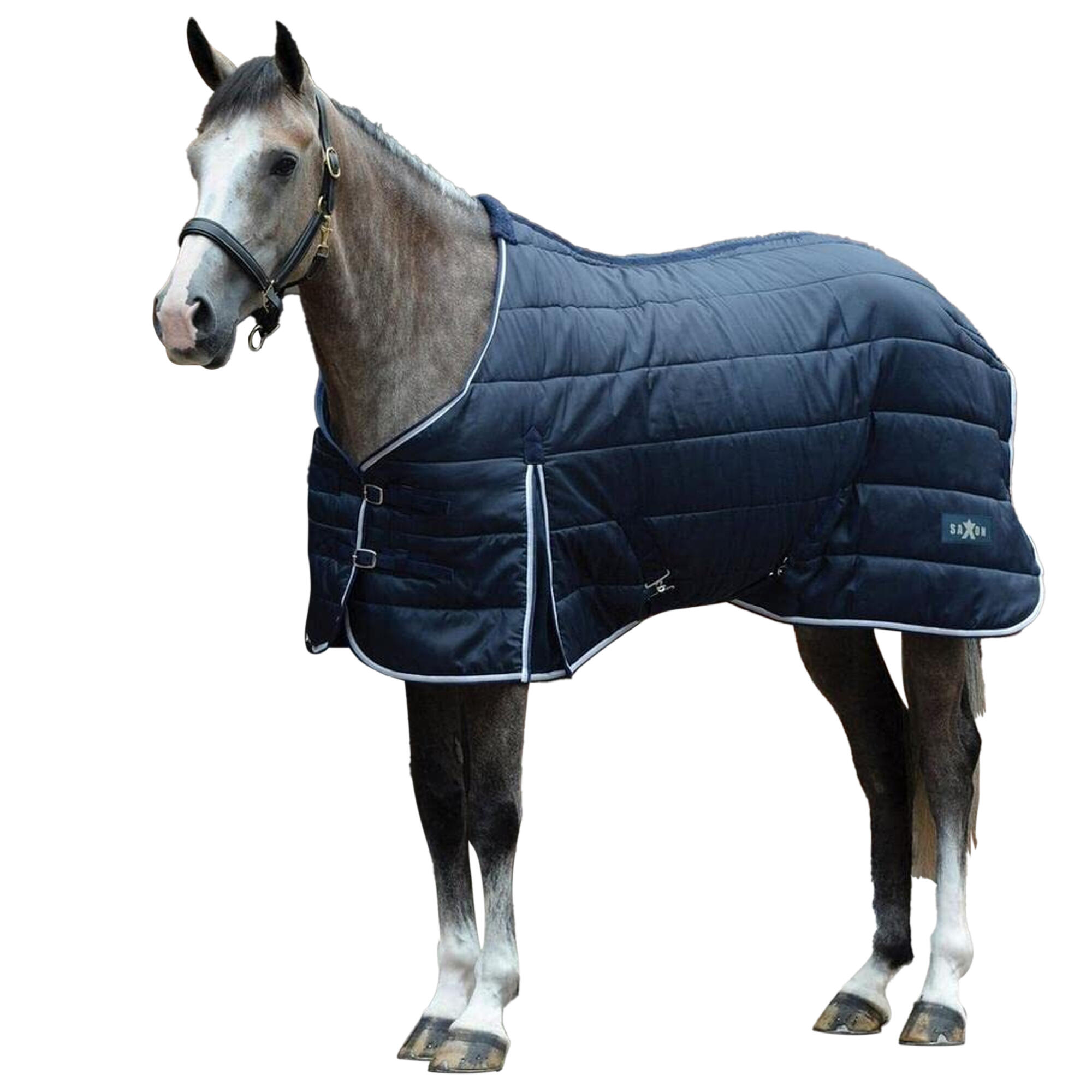 StandardNeck Channel Quilt Midweight Horse Stable Rug (Navy/White) 3/3