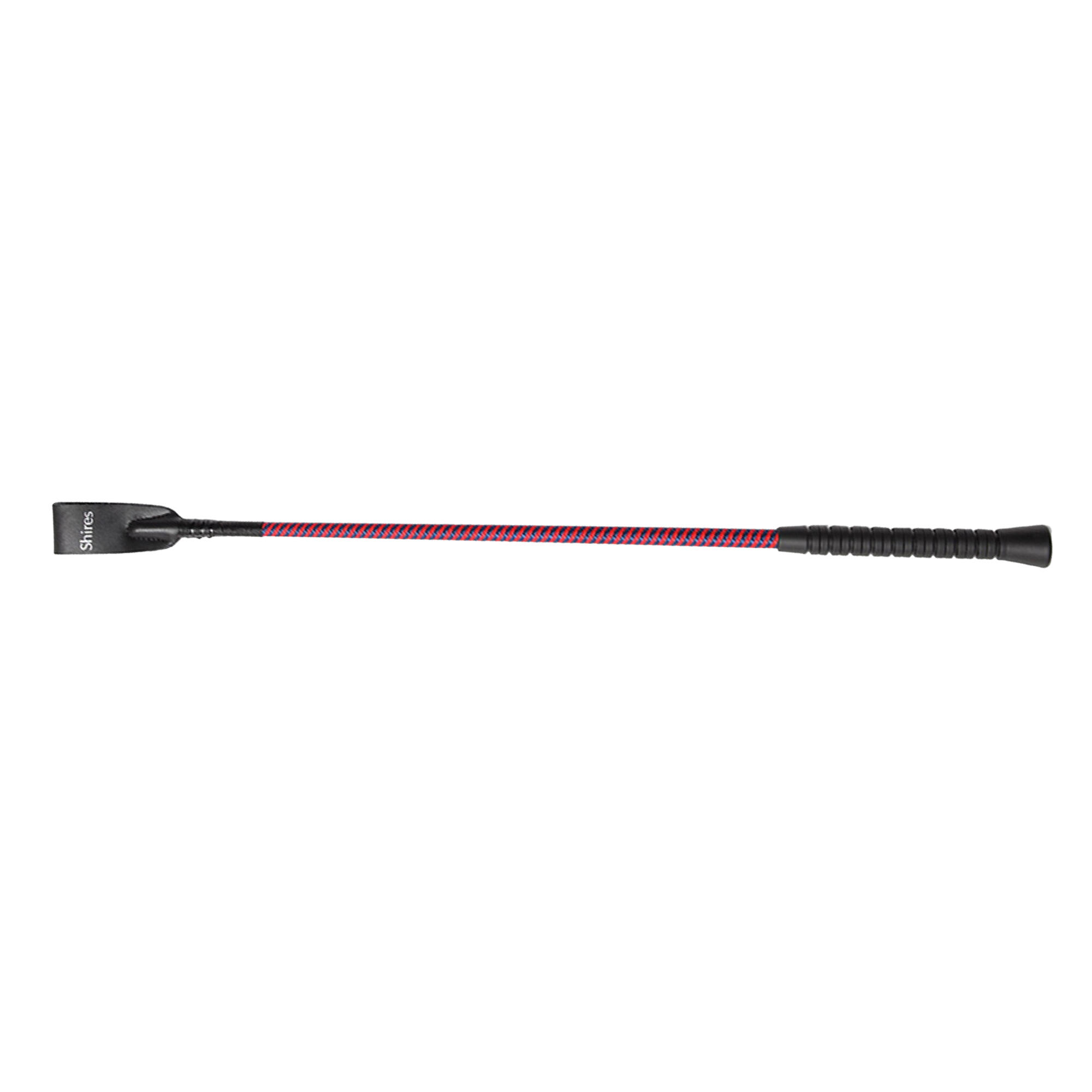 Threaded Leather Horse Riding Whip (Navy/Red) 3/3