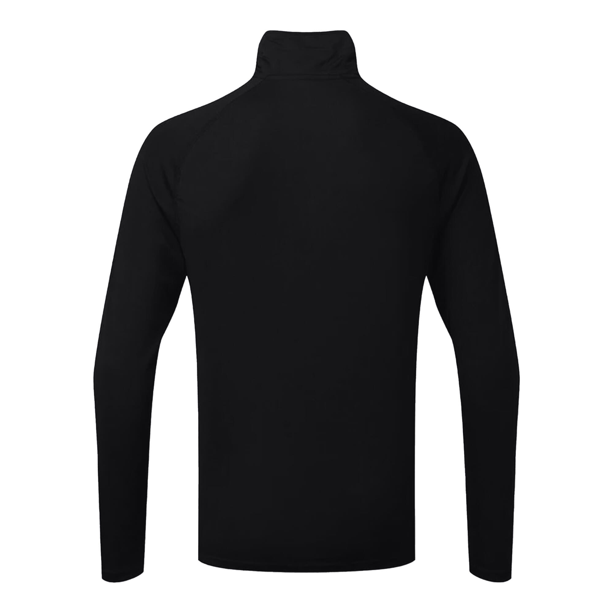 Womens/Ladies Long Sleeve Performance Quarter Zip Top (Black/Red) 2/4
