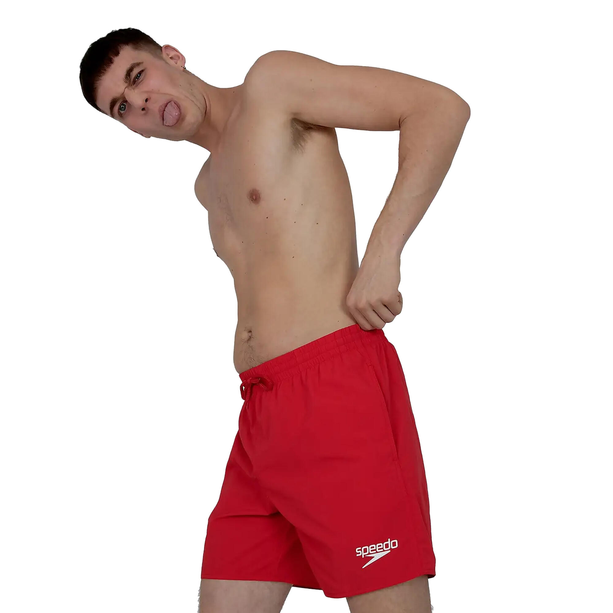 Mens Essential 16 Swim Shorts (Red) 3/3