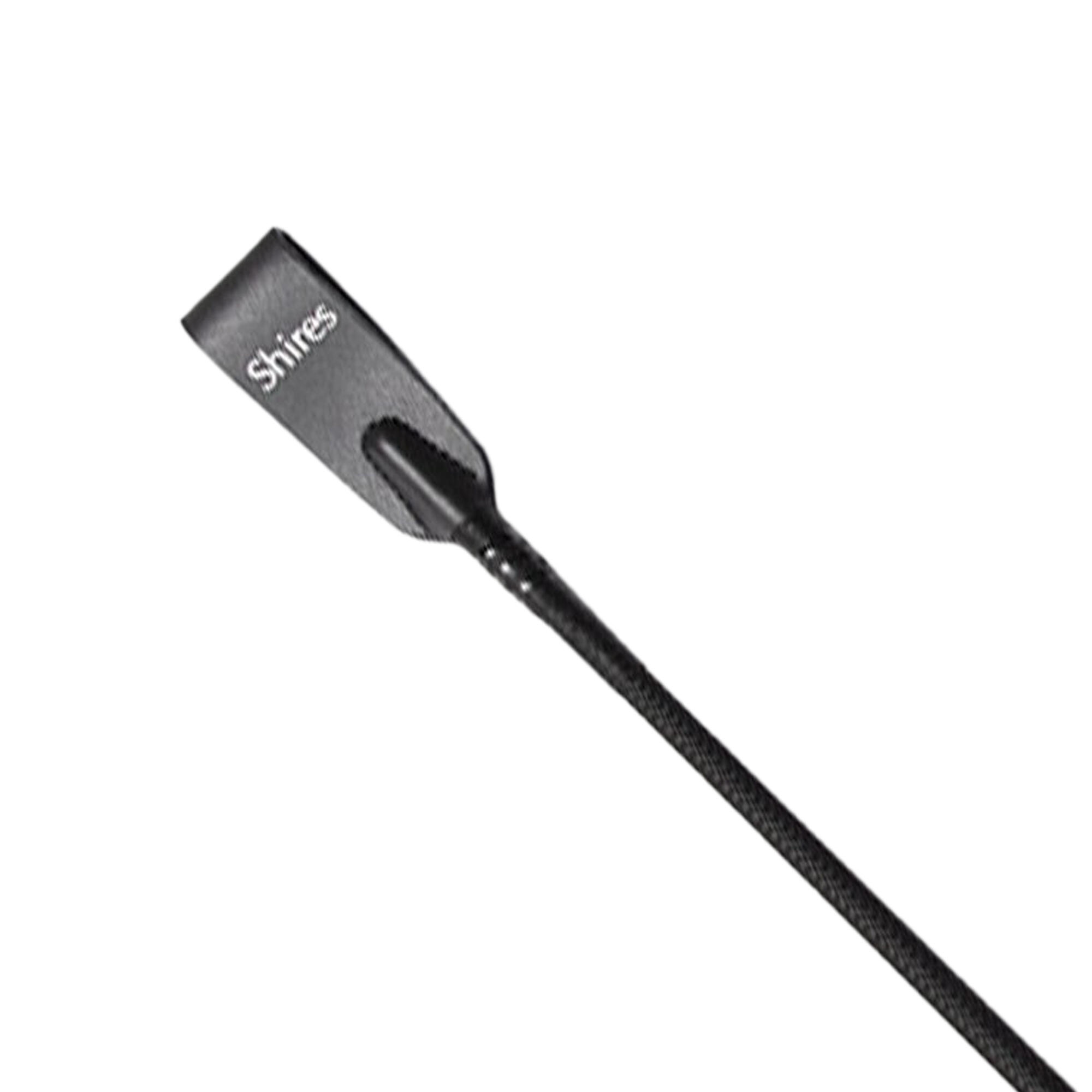 Threaded Leather Horse Riding Whip (Black) 2/3