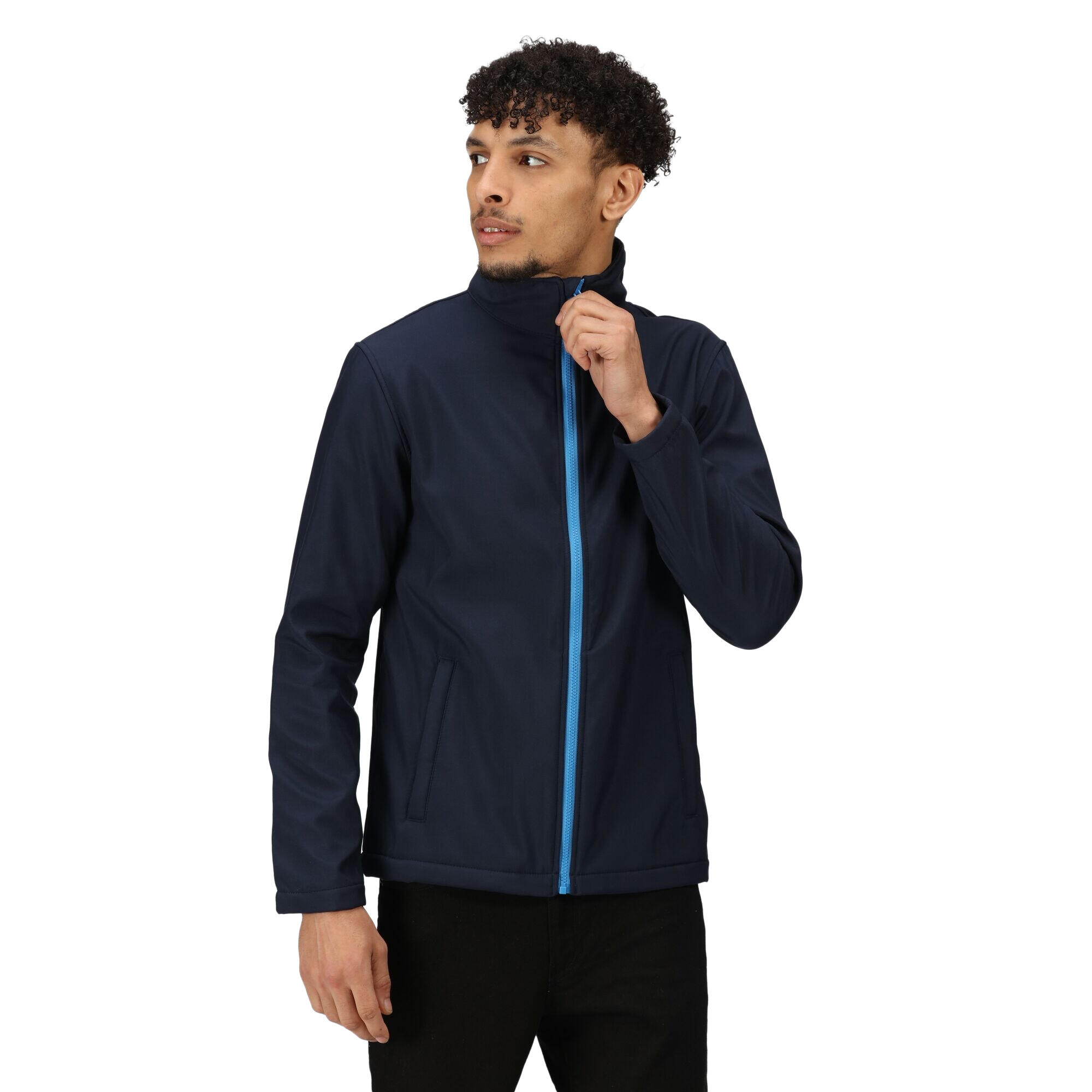 Standout Mens Ablaze Printable Softshell Jacket (Navy/French Blue) 3/4