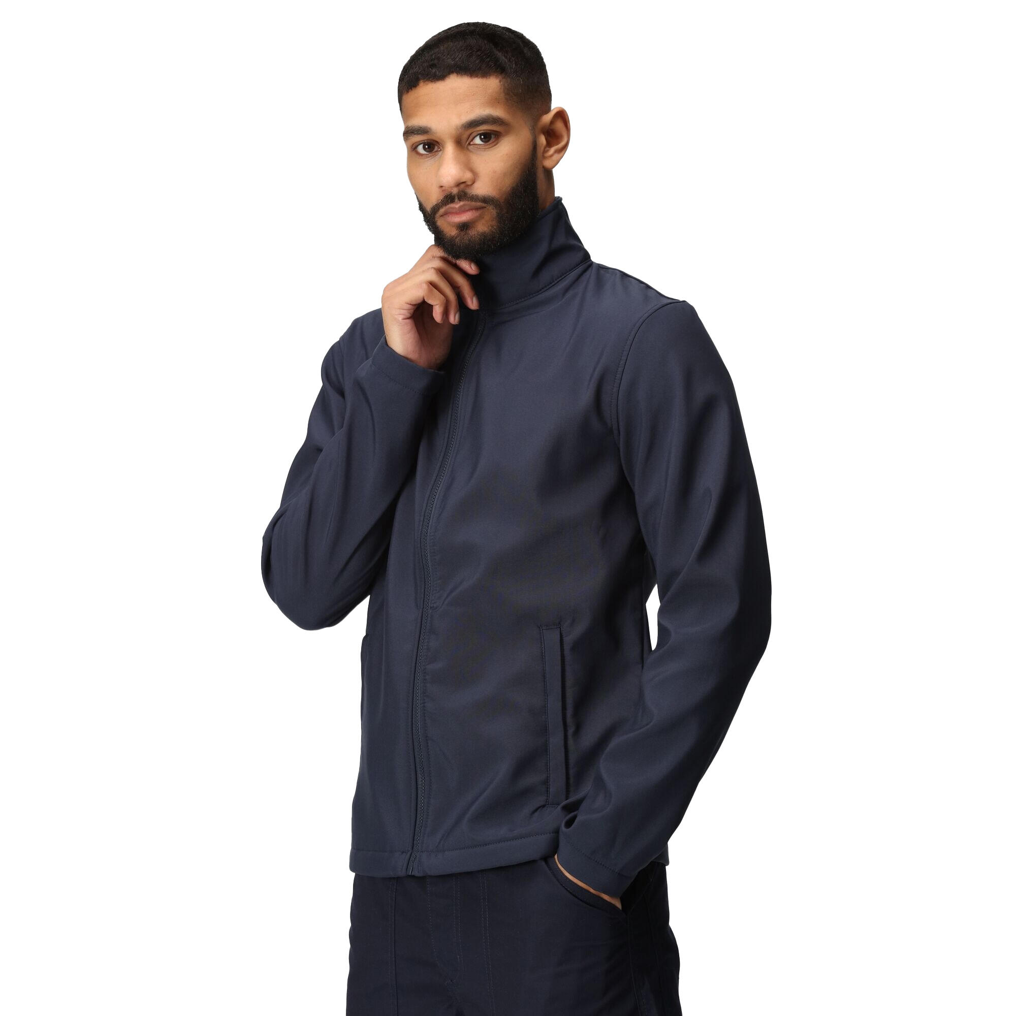 Standout Mens Ablaze Printable Softshell Jacket (Navy) 3/4