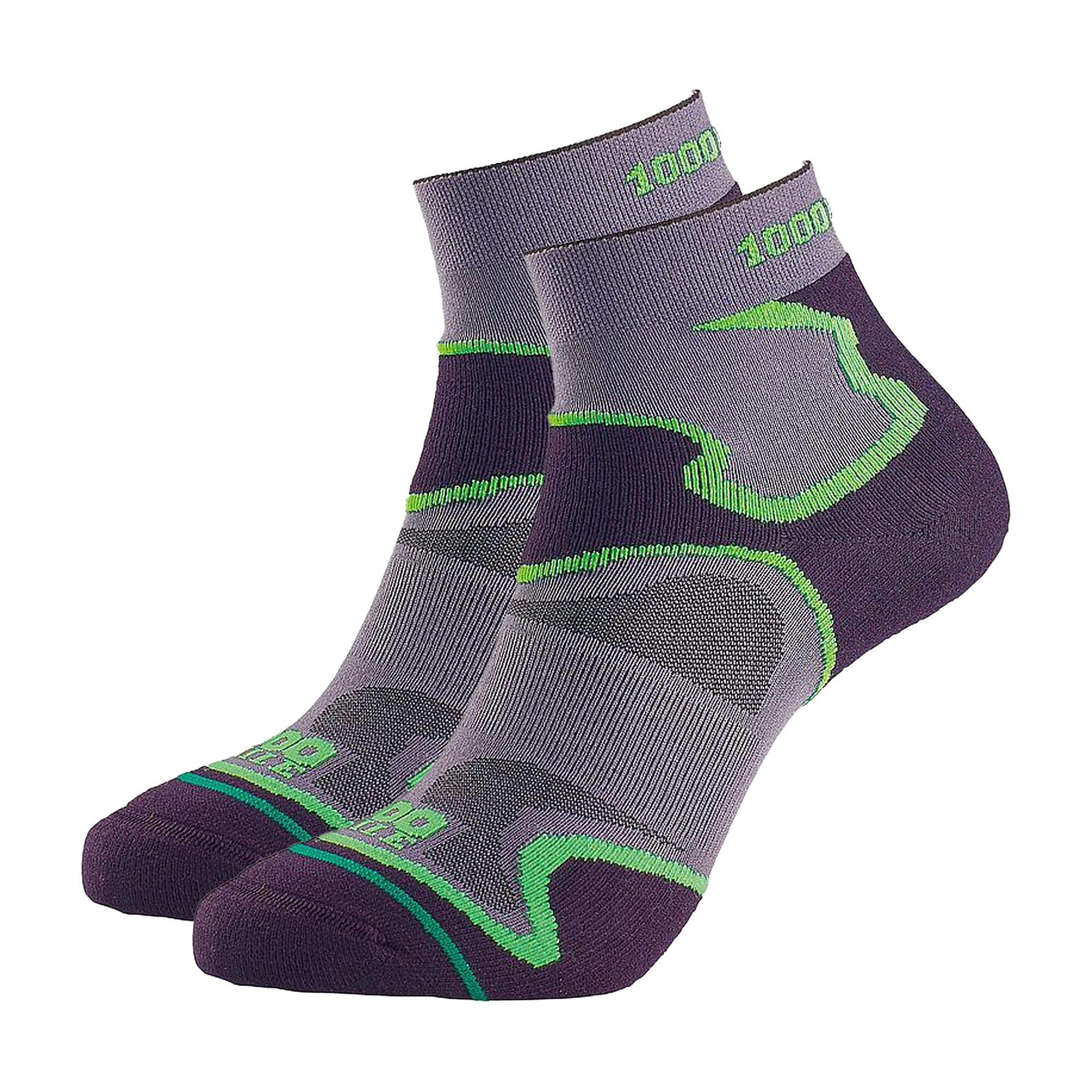 Mens Fusion Socks (Grey/Black/Green) 2/3