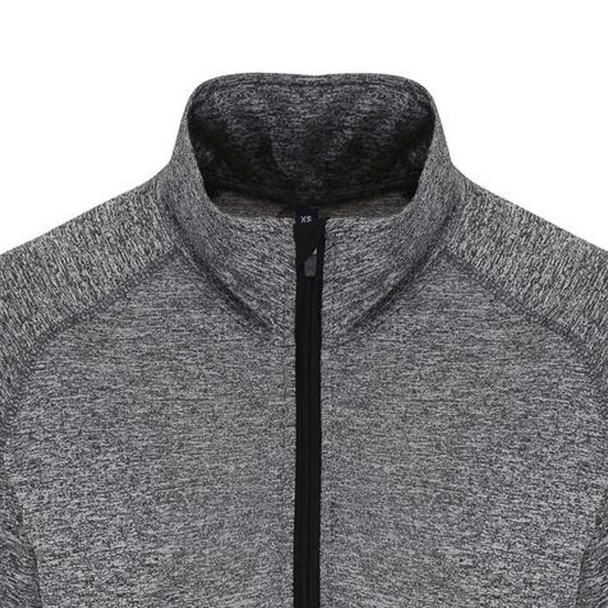Womens/Ladies Long Sleeve Performance Quarter Zip Top (Black Melange/Black) 3/3
