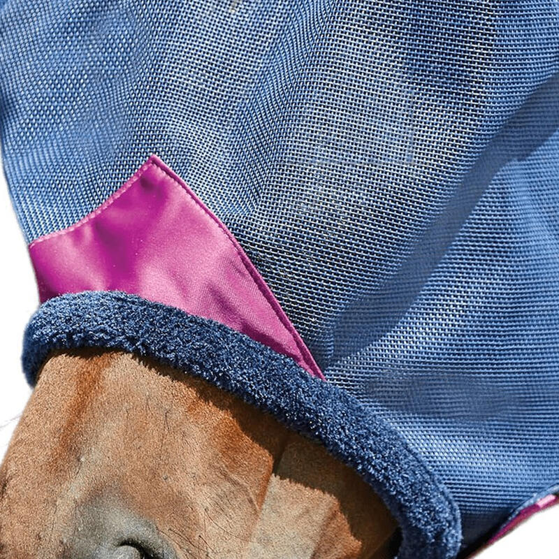 Masque antimouches pour chevaux COMFITEC DELUXE (Bleu marine / Violet)