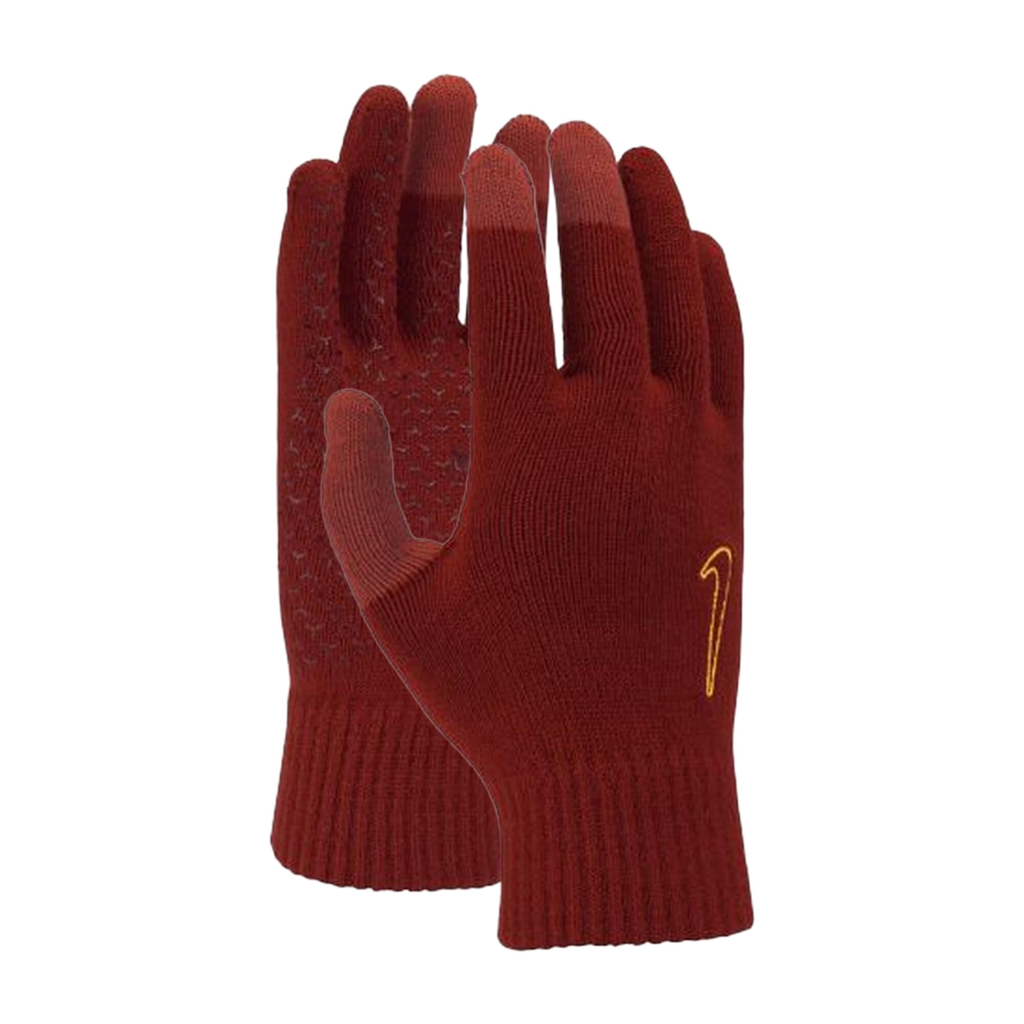 Mens Cinnabar Knitted Swoosh Gloves (Red) 3/3