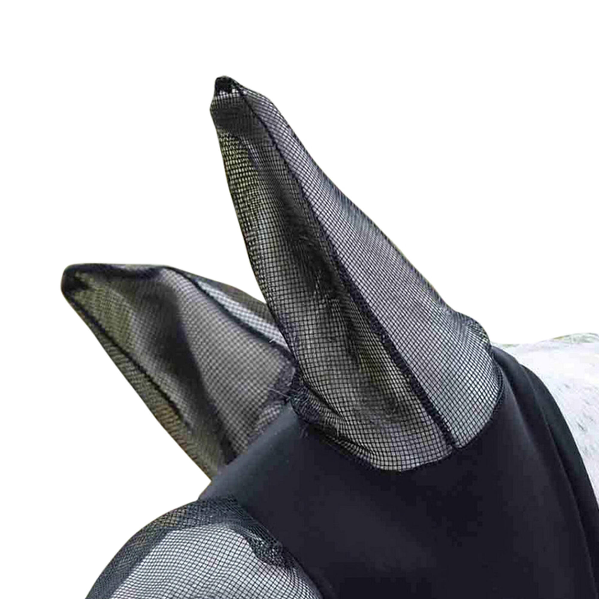 Stretch Fliegenmaske Mit Ohren Damen und Herren Schwarz/Schwarz 2/3