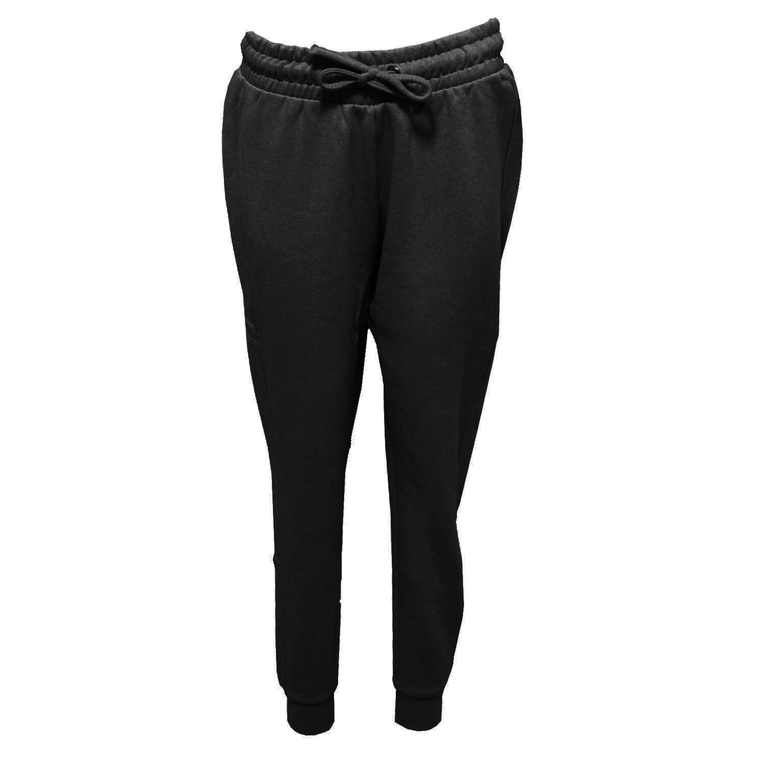 Womens/Ladies Fitted Joggers (Black)