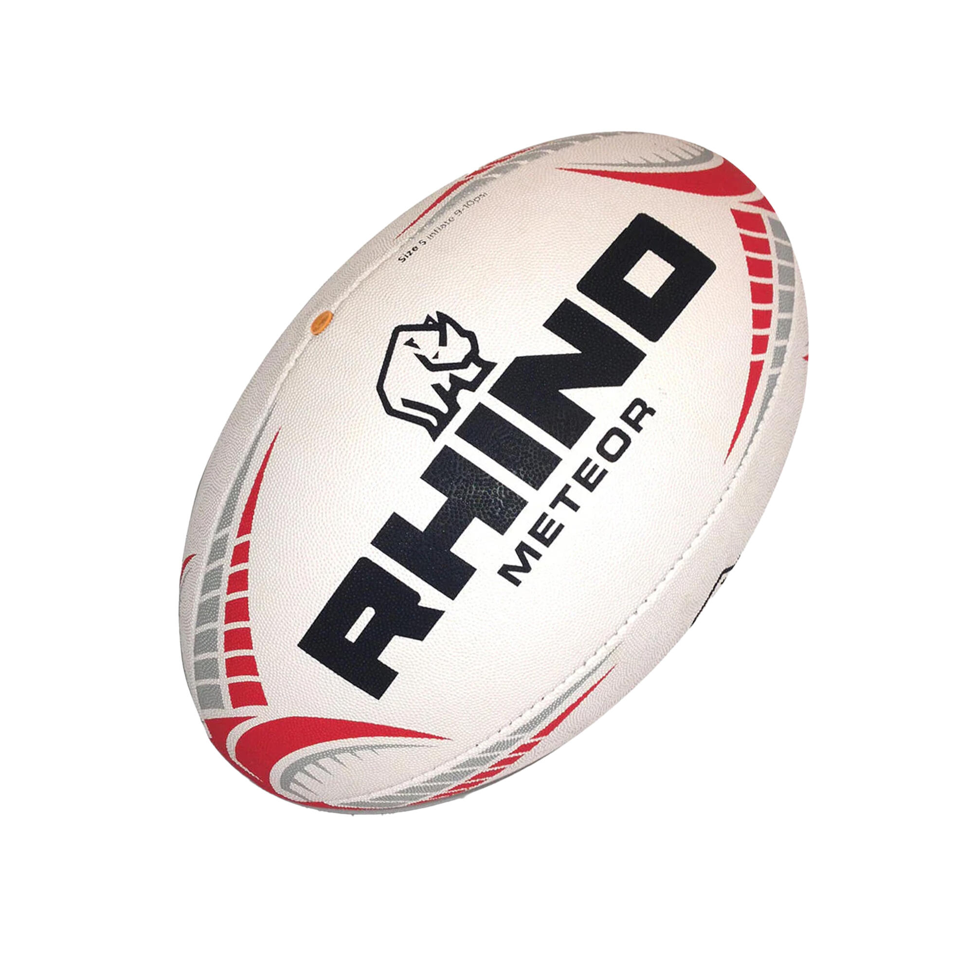 Meteor Rugby Ball (Black/White/Red) 2/3