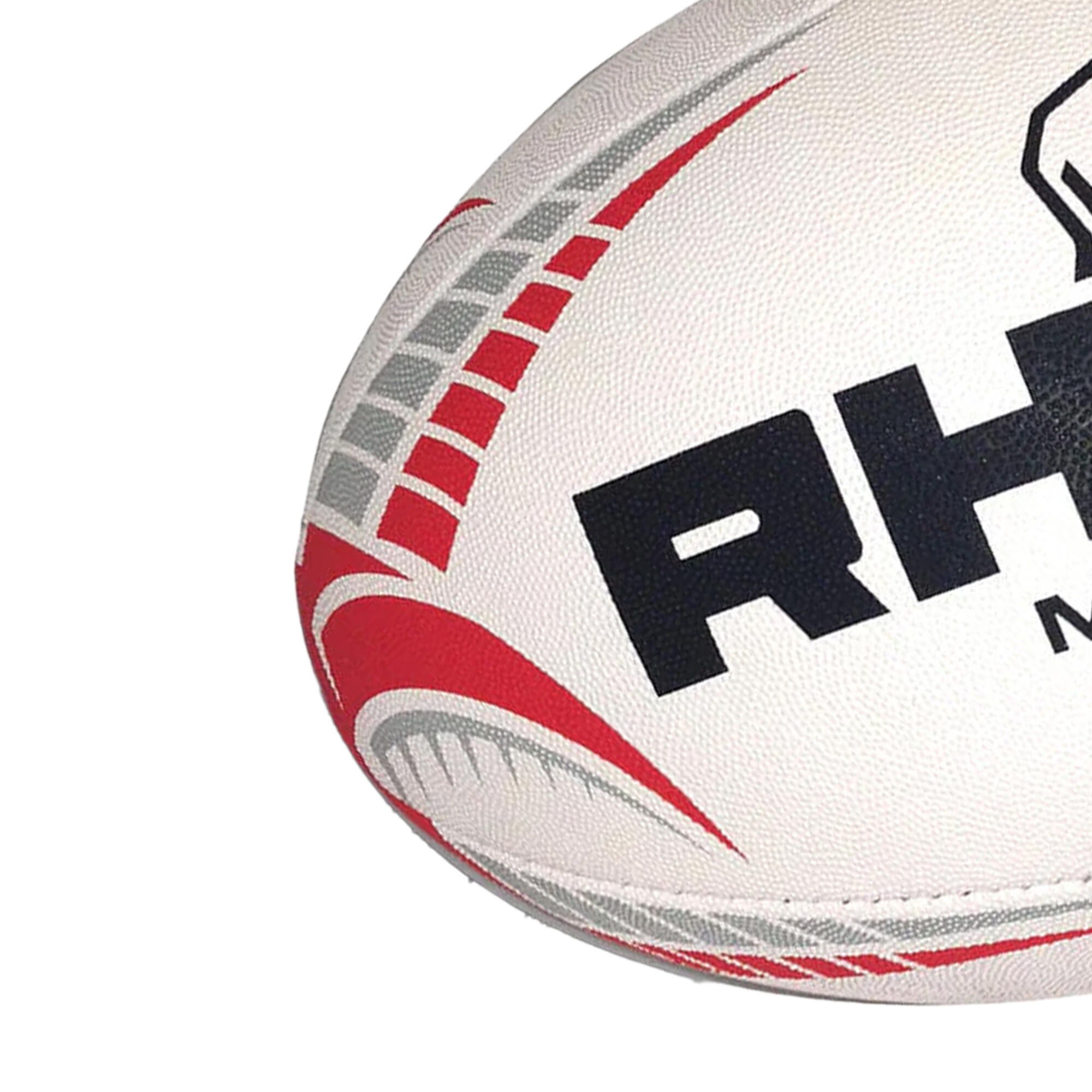 Meteor Rugby Ball (Black/White/Red) 3/3