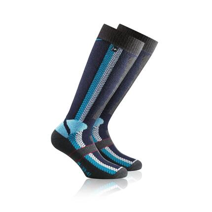 Chaussettes de Ski Ski Power l/r bleu en laine mélangée