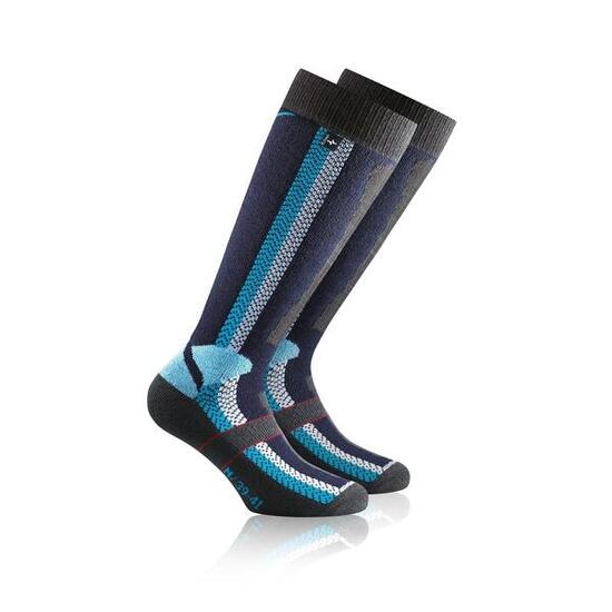 Chaussettes de Ski Ski Power l/r bleu en laine mélangée