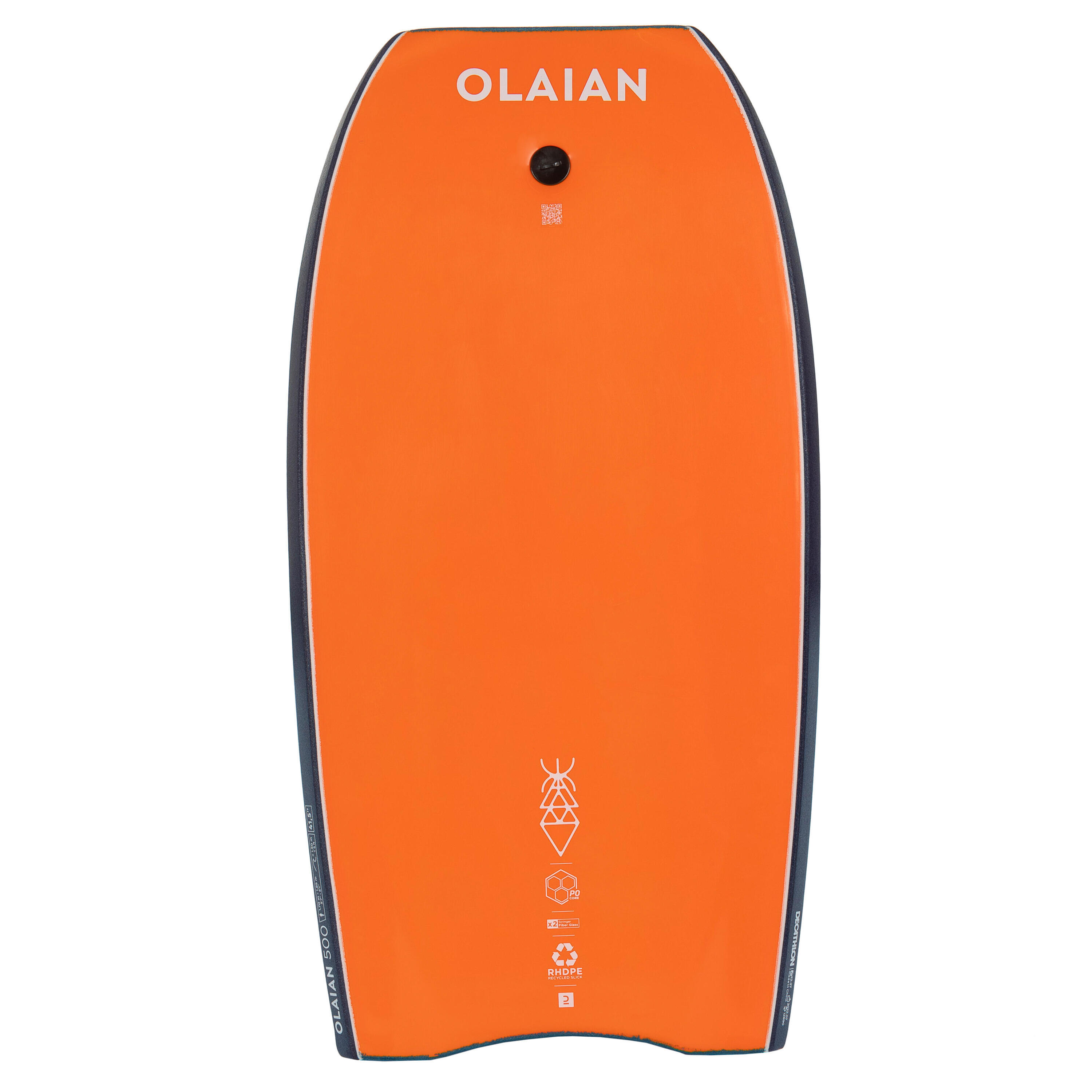 Refurbished Bodyboard 500 blue / orange with leash - A Grade 4/7