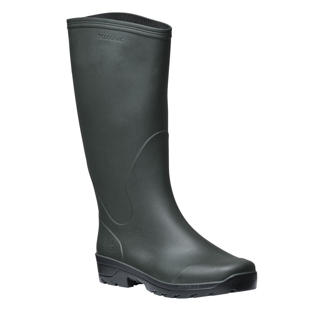 SOLOGNAC Refurbished Lightweight Tall Wellies - Green - A Grade