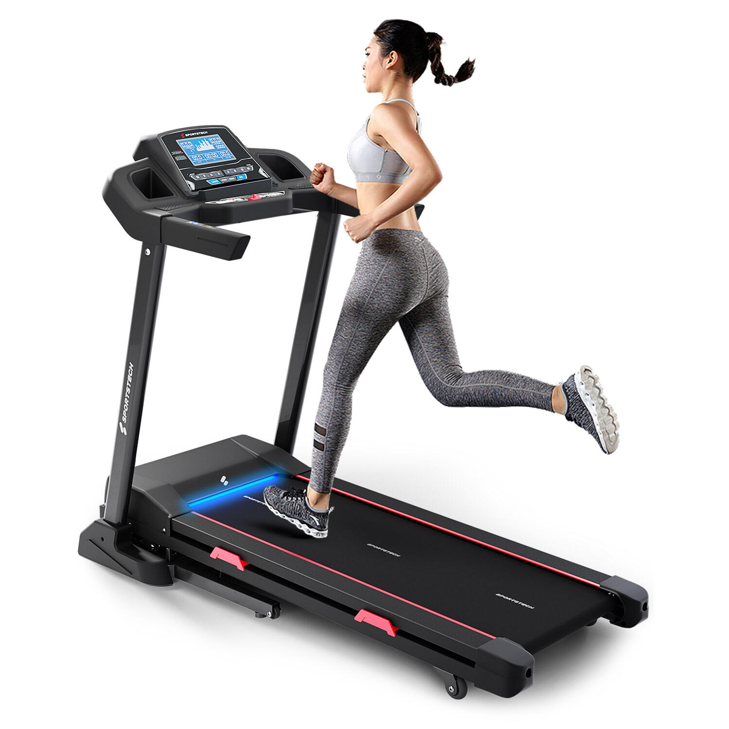 SPORTSTECH Sportstech Laufband F31s Profi I Premium App & Live Kurse I 16km/h I Klappbar