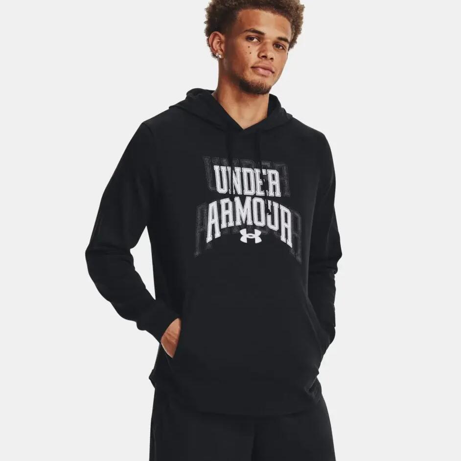 Mens Rival Graphic French Terry Hoodie (Black)
