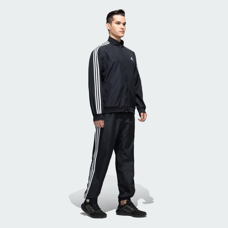 Adidas M 3S WV TT TS Men Sports Track Suit Black -  3