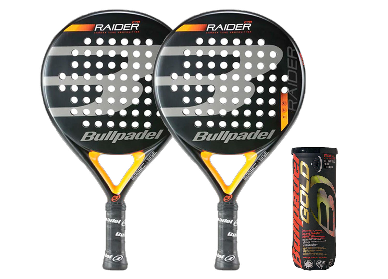 Bullpadel Raider Padel Racket including 3 Bullpadel Padel Balls 1/4