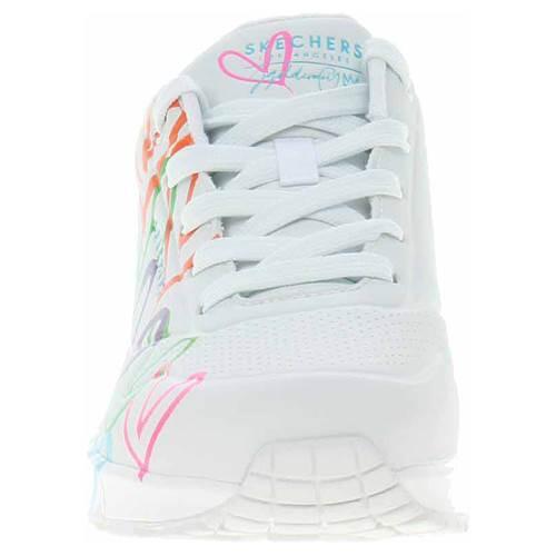 Damski Obuwie Sportowe Oddychające Skechers Uno Highlight Love, Białe