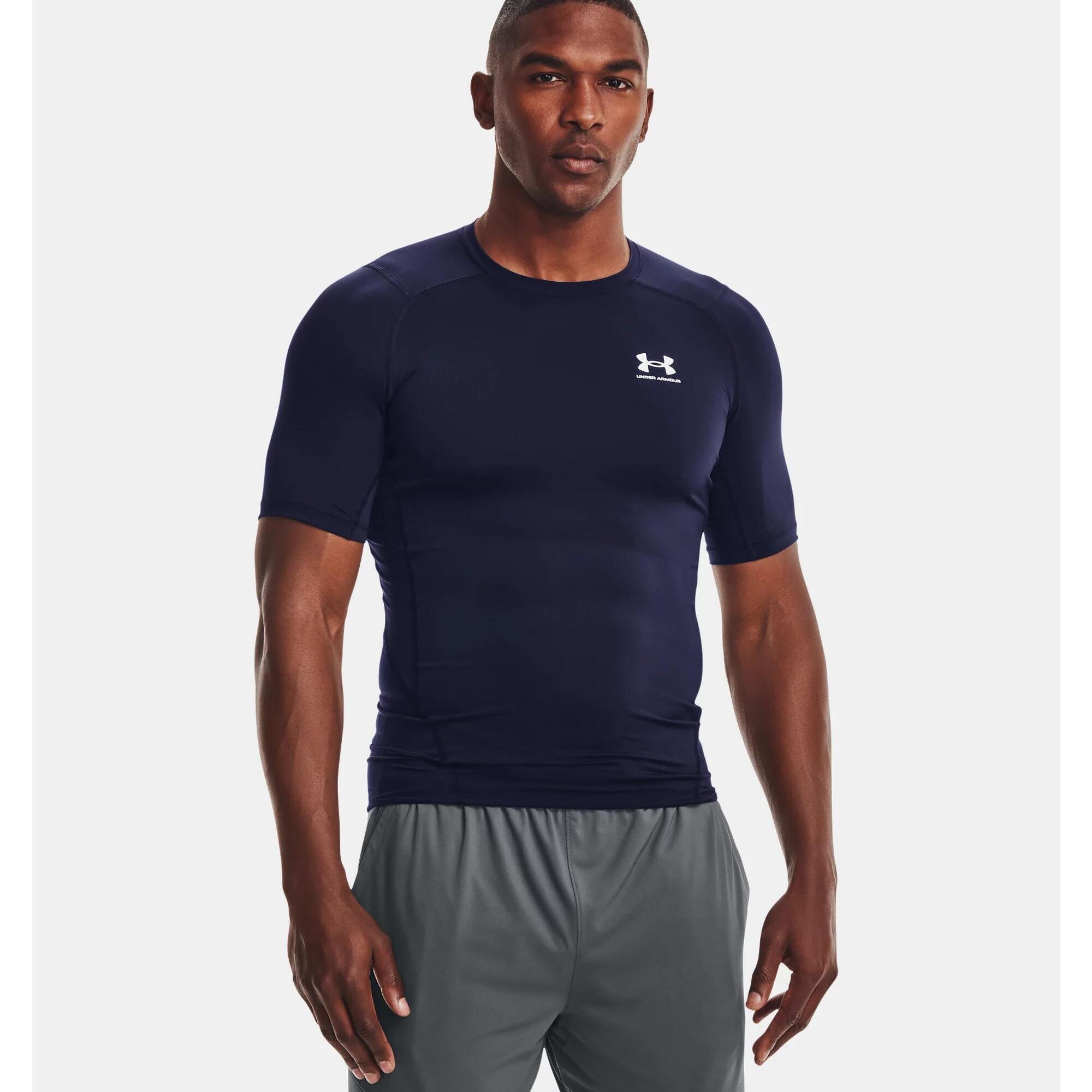 Under Armour - T-shirt Lycra Under Armour Heatgear® Marine Pour Homme - Sous Vêtement Haut - Bleu - 40 M - Decathlon