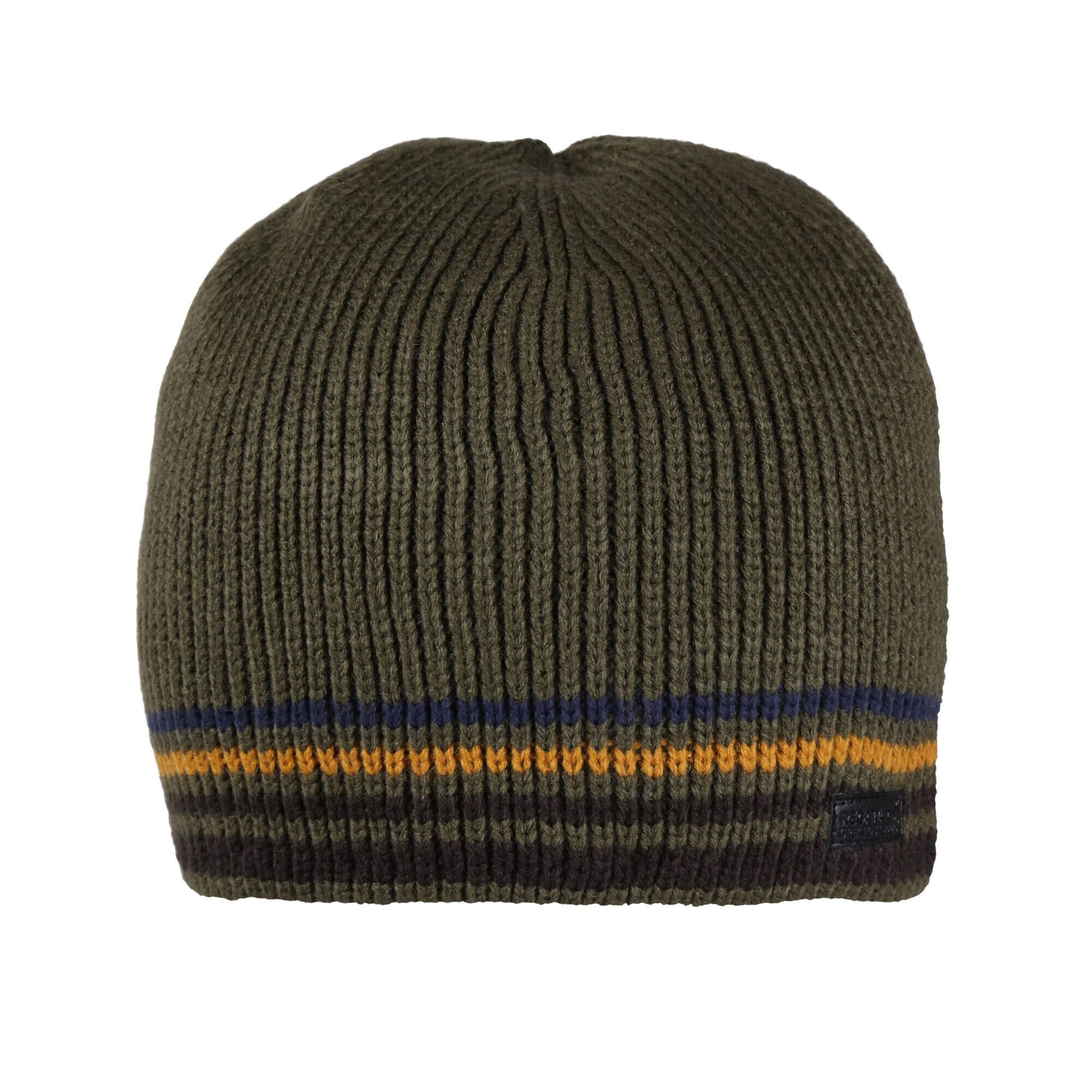 REGATTA Mens Balton IV Striped Beanie (Dark Khaki)