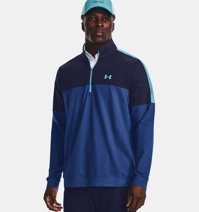 SWEAT 1/4 ZIP UNDER ARMOUR GOLF BLEU